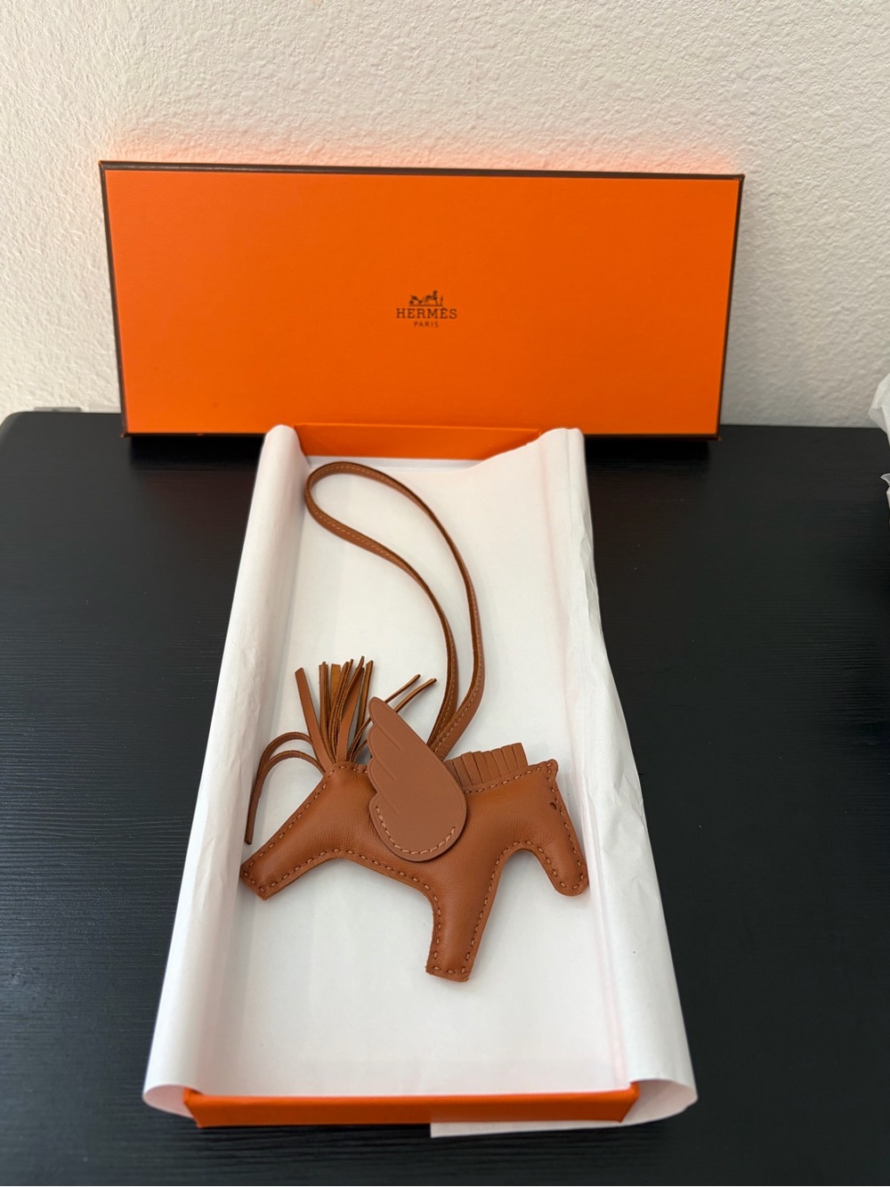 Hermès Milo Lambskin Swift Grigri Rodeo Pegase Horse Bag Charm